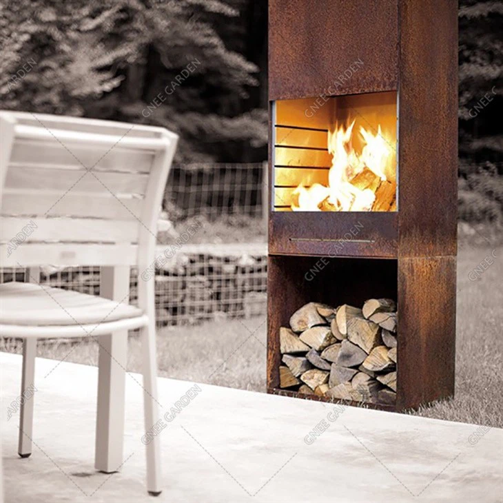 Corten Steel Simple Metal Heating Fire Pit Distincitve Modern Brazier