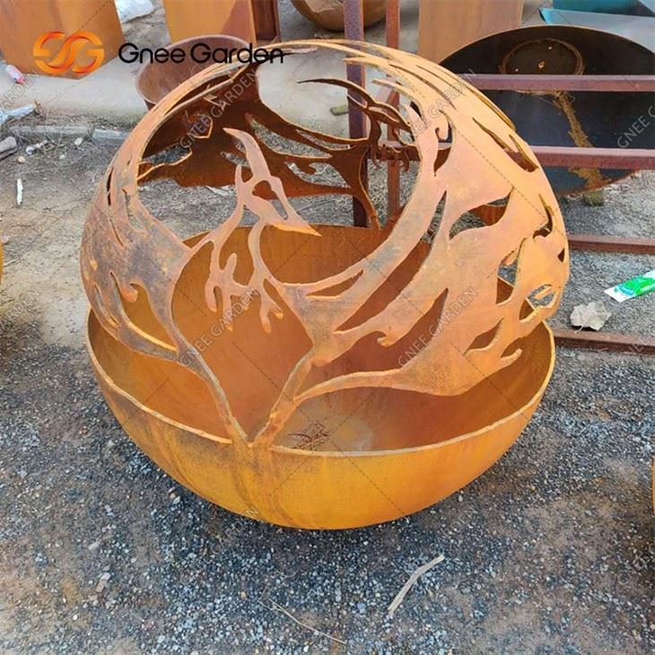 Large Customized Corten Steel Metal Sphere Ball
