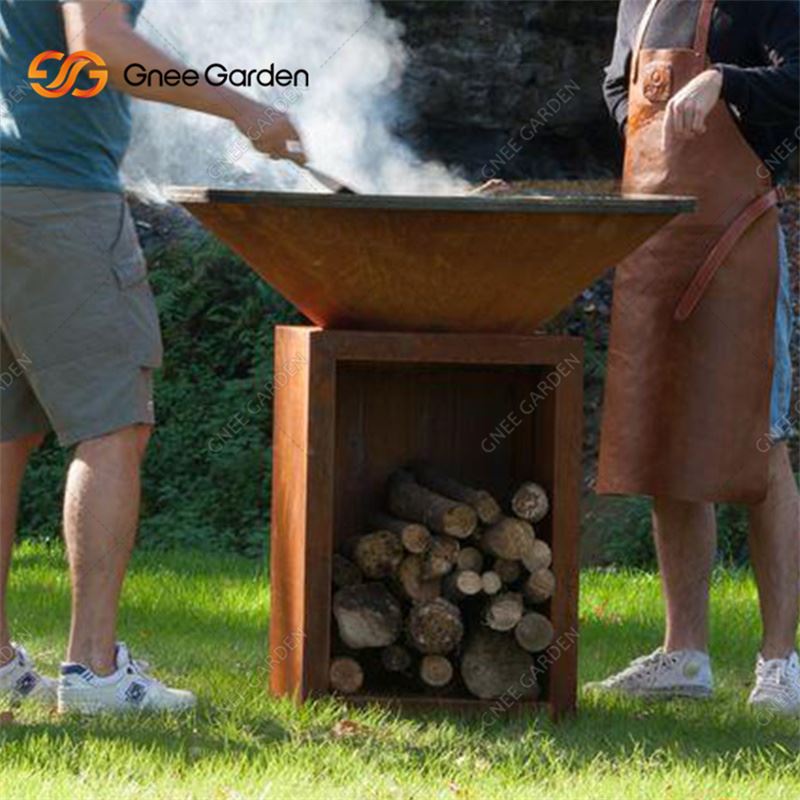 Outdoor Corten Steel Heavy Duty BBQ Grill