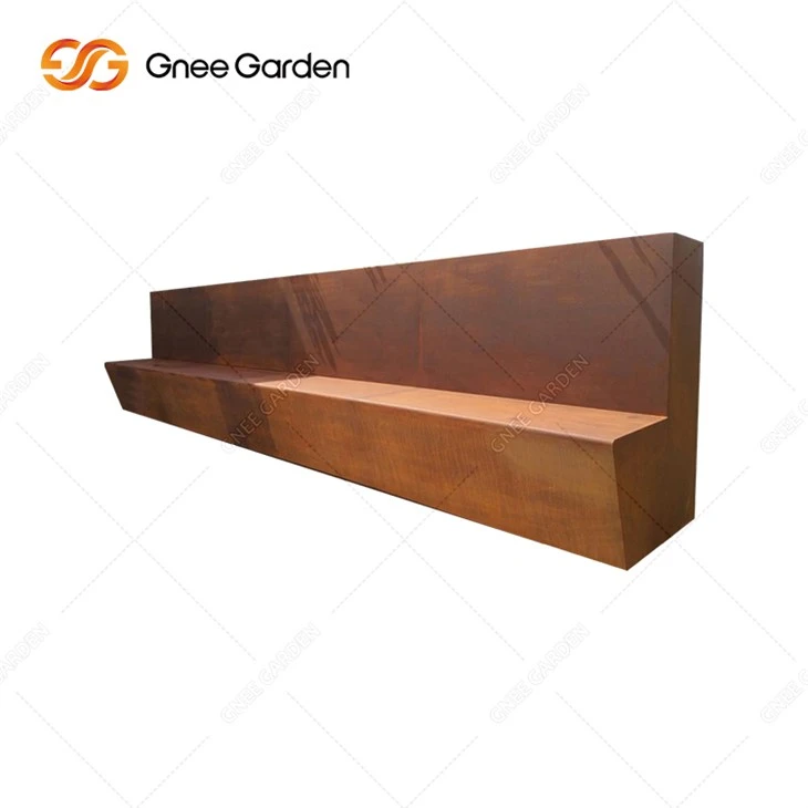 Barra Għamara Moderna Patio Street Bankijiet Corten Steel Seating