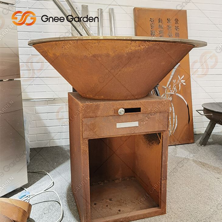 Rawnd   Bbq   Metall   Firepit   Skutella   Barra   Corten   Azzar   Barbecue   Nar   Fossa