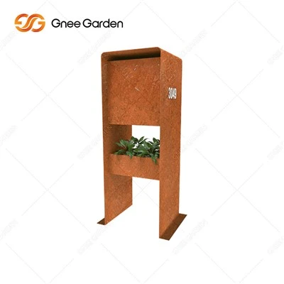 Corten Steel Modern Rusty Free Mailbox Standard