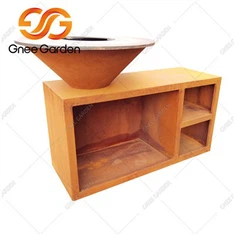 Fossa tan-nar tat-tisjir ta 'barra rettangolari tal-azzar Corten