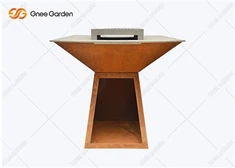 Barbecue tal-Fossa tan-Nar tal-Azzar Corten Durabbli ta 'barra personalizzat