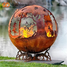 Fosos tan-nar Corten Steel Sphere Fire Pit