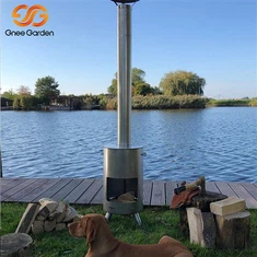 Post tan-nar tad-dekorazzjoni tal-ġnien Corten Steel Fire Place