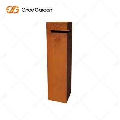 Pakkett ta 'barra tad-dar Corten Steel Kunsinna ta' Pakketti Kbir Drop Post Kaxxa tal-Posti Free Standing