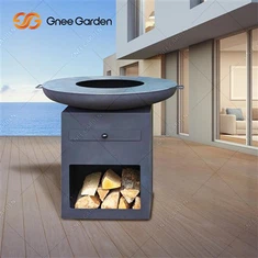 Tisjir ta 'barra BBQ Weathering Steel Fire Pit Grill