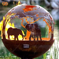 Sfera ta 'l-Azzar Corten tal-metall dekorattiv ta' barra