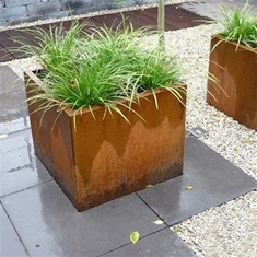 Barra Rettangolu tal-metall fit-tul ta ' l-Azzar Corten Rettangolu Ħawt Planter Box