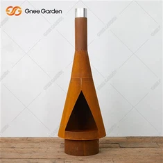 Il-Fireplace tal-Azzar Corten Għal Barra