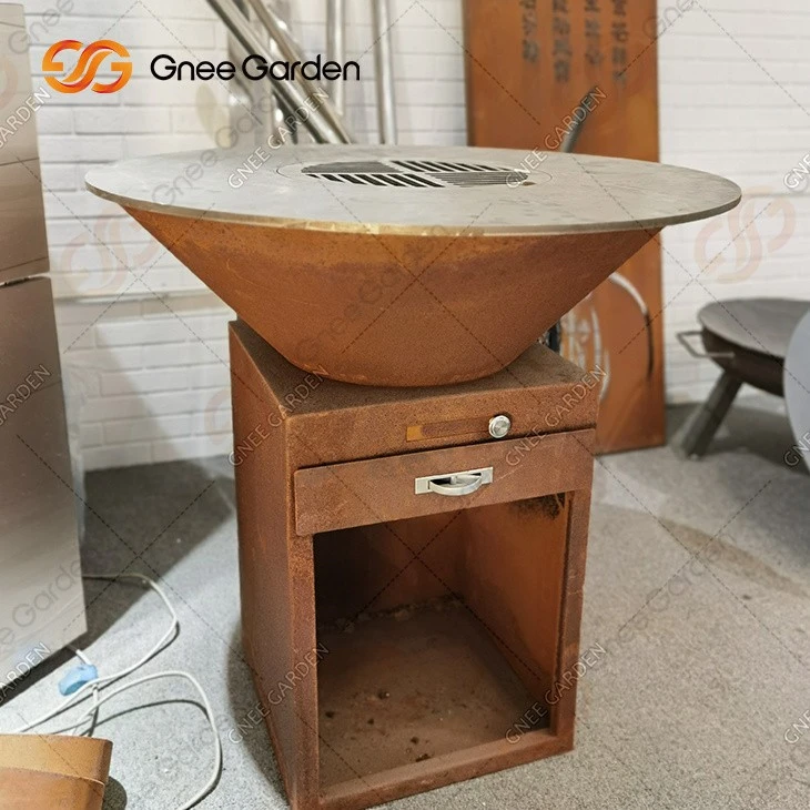 Top Sale Portable Corten Metal Grill Bbq Grills Fire Pit Table