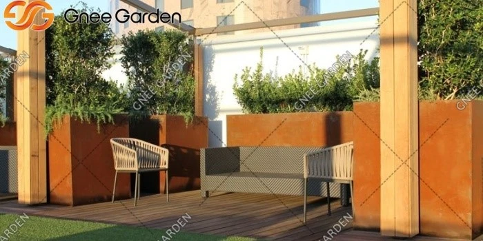 Corten steel modern outdoor planters Corten steel modern outdoor planters