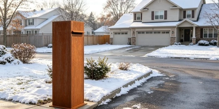 Corten Letter Box Freestanding Outdoor Mailbox Corten Letter Box Freestanding Outdoor Mailbox