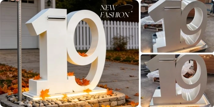 LED Lit Corten Letter Box Custom House Number LED Lit Corten Letter Box Custom House Number