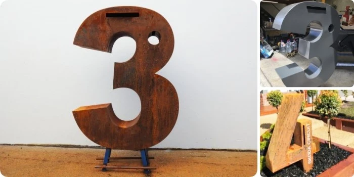 Number Shape Corten Letter Box House Mailbox Number Shape Corten Letter Box House Mailbox