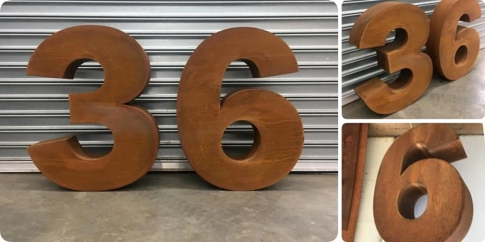 Large Numeral Corten Letter Box Outdoor Large Numeral Corten Letter Box Outdoor