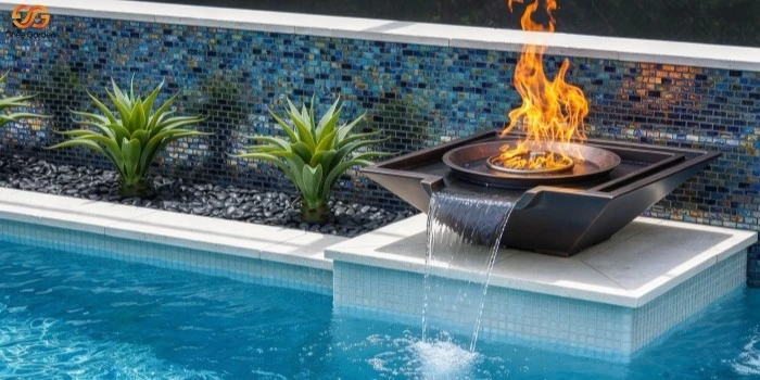 Swimming Pool Fire and Water Feature Bowl Swimming Pool Fire and Water Feature Bowl