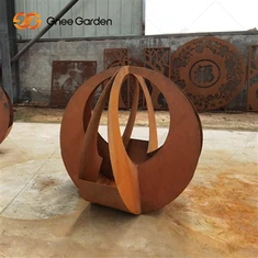 Ġnien Planter tal-metall Big Corten Steel Flower Pot
